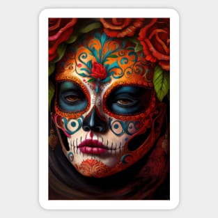 Day of the dead  - Women Mask Oil paint Sticker